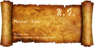 Mazur Ida névjegykártya